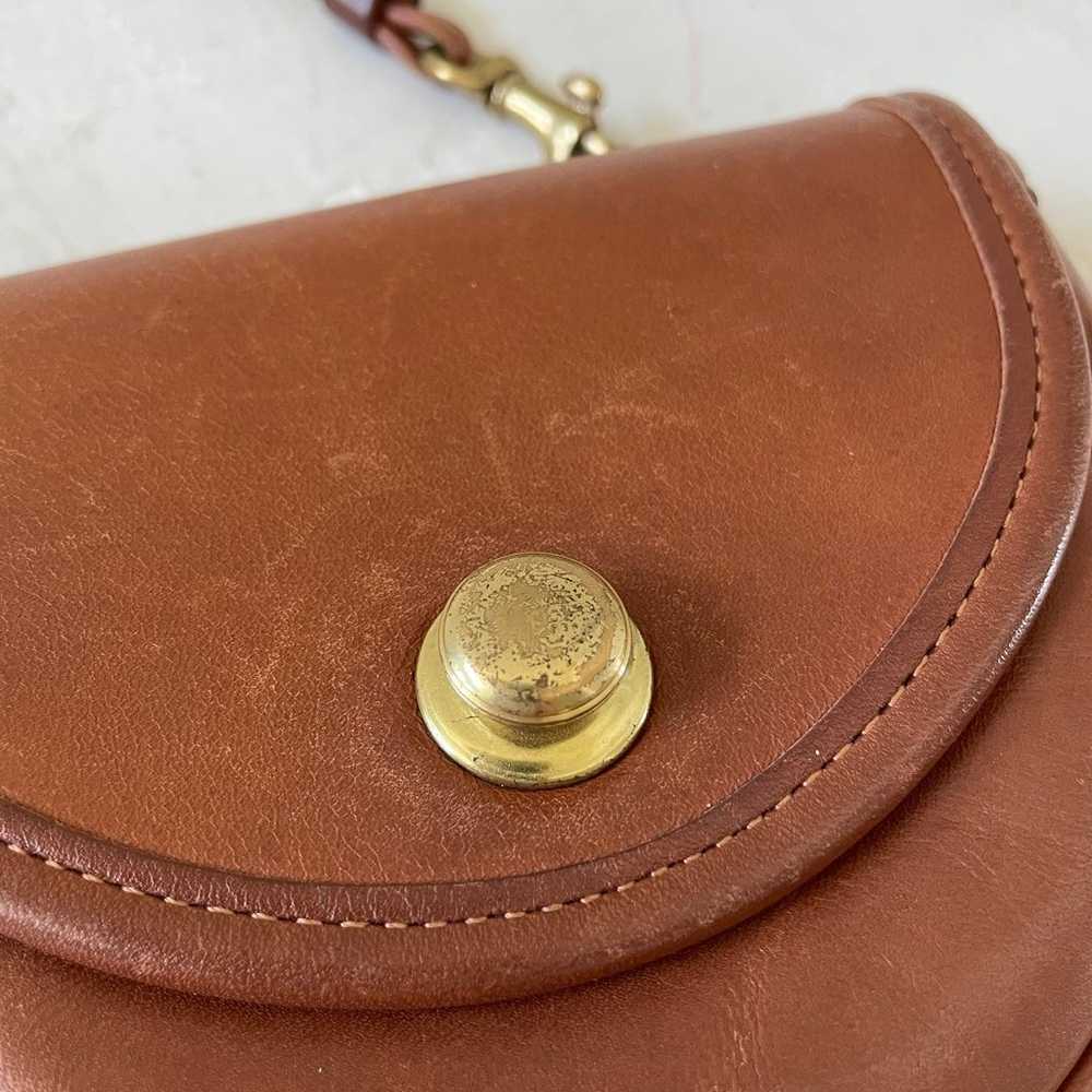 Vintage Coach Belt Bag British Tan Leather Mini F… - image 3