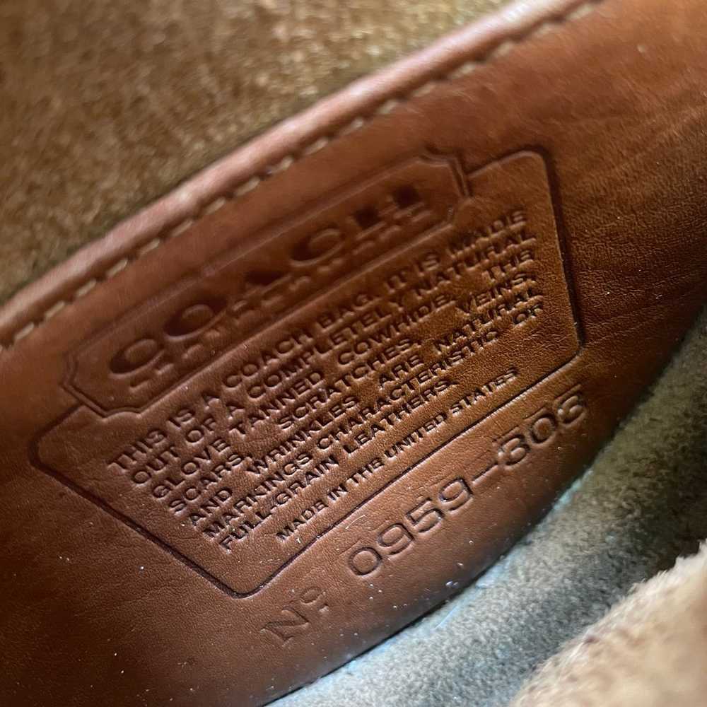 Vintage Coach Belt Bag British Tan Leather Mini F… - image 8