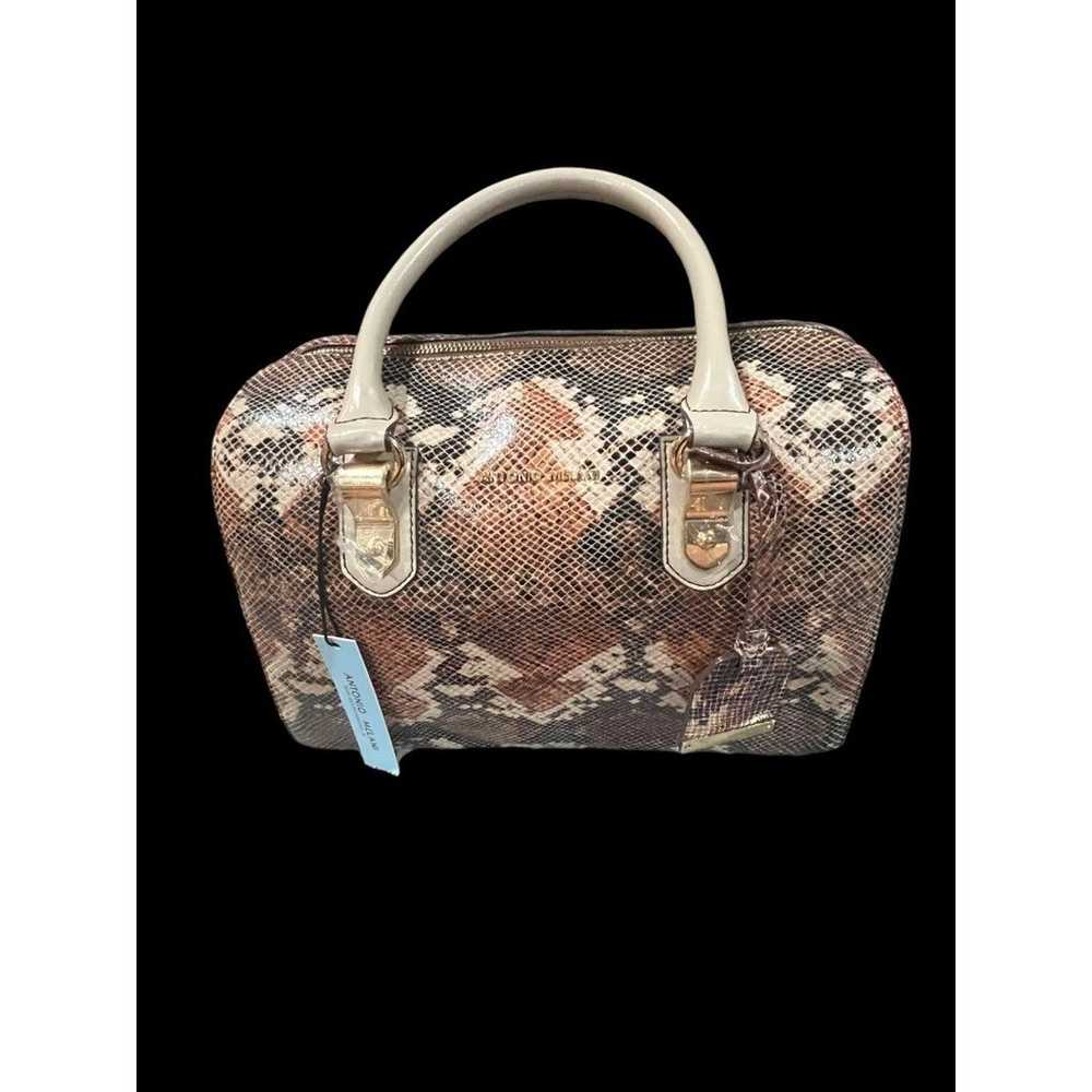 Antonio Melani Leather Snake Embossed Bag - image 3