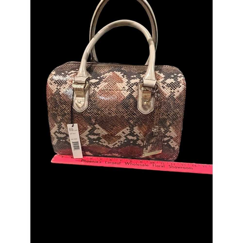 Antonio Melani Leather Snake Embossed Bag - image 9