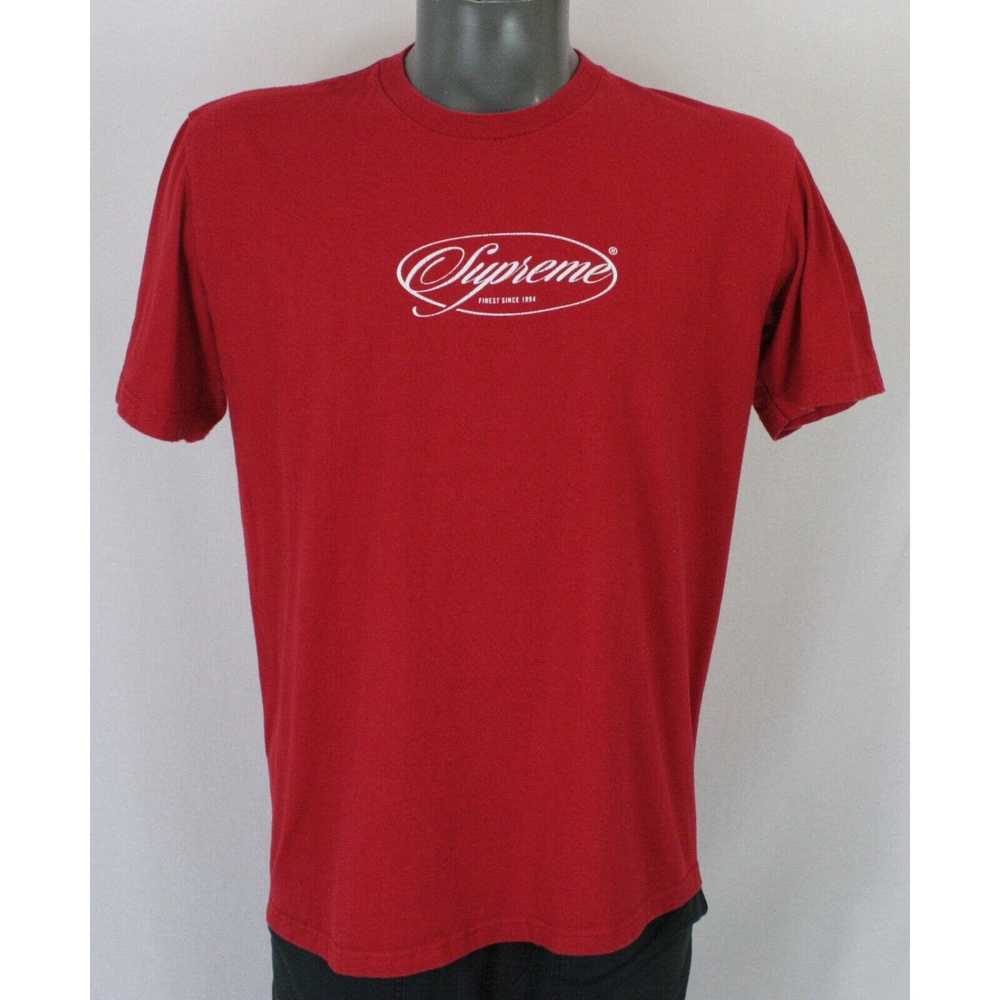 Supreme Supreme Script Spell Out Logo Red T-Shirt… - image 1