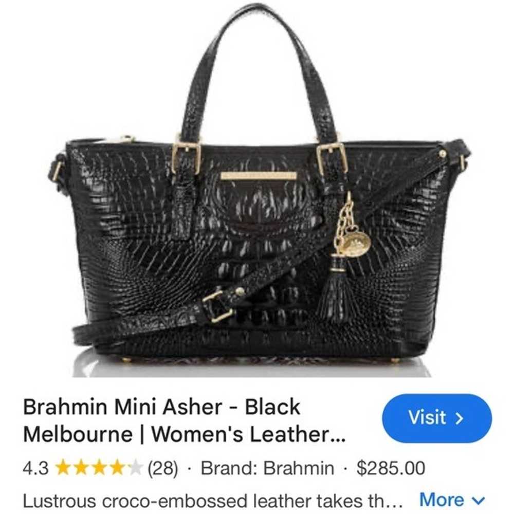 Brahmin Mini Asher black Melbourne leather bag Pu… - image 2
