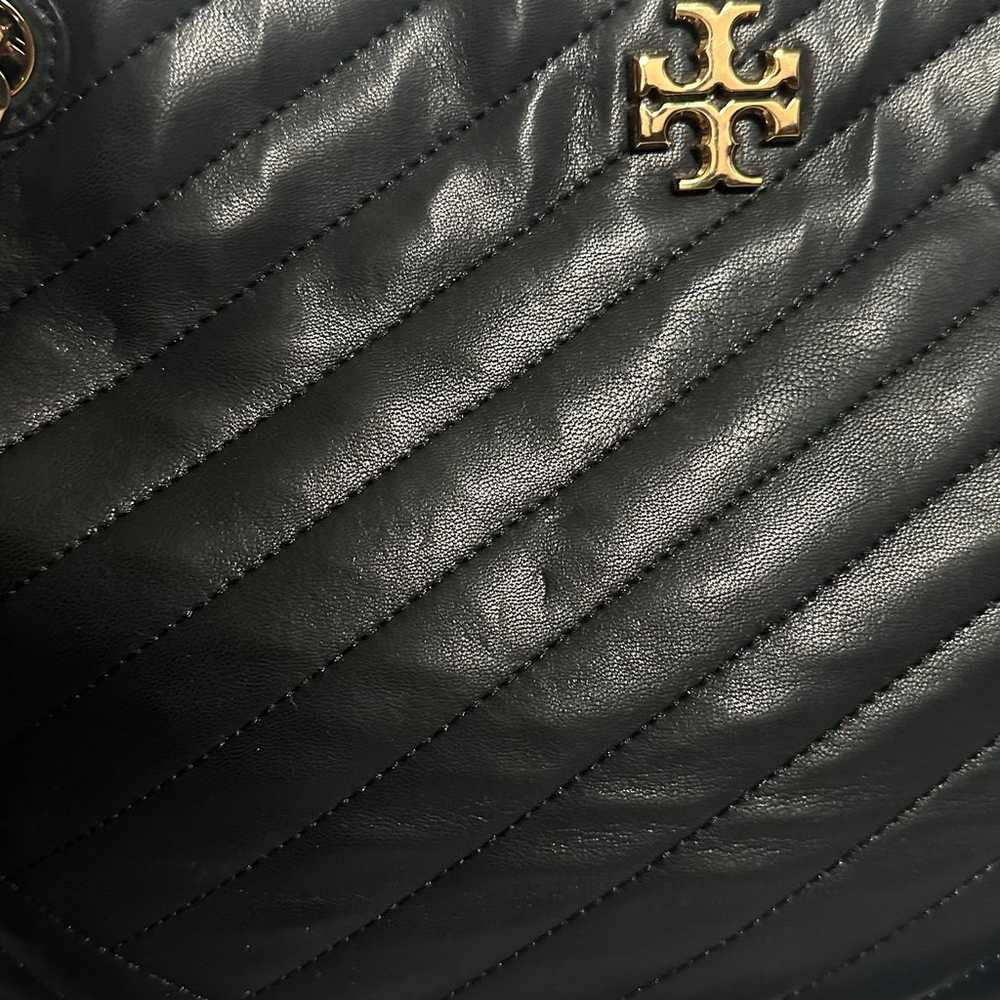 Tory Burch Kira Chevron Tote Bag Black Leather Ch… - image 9