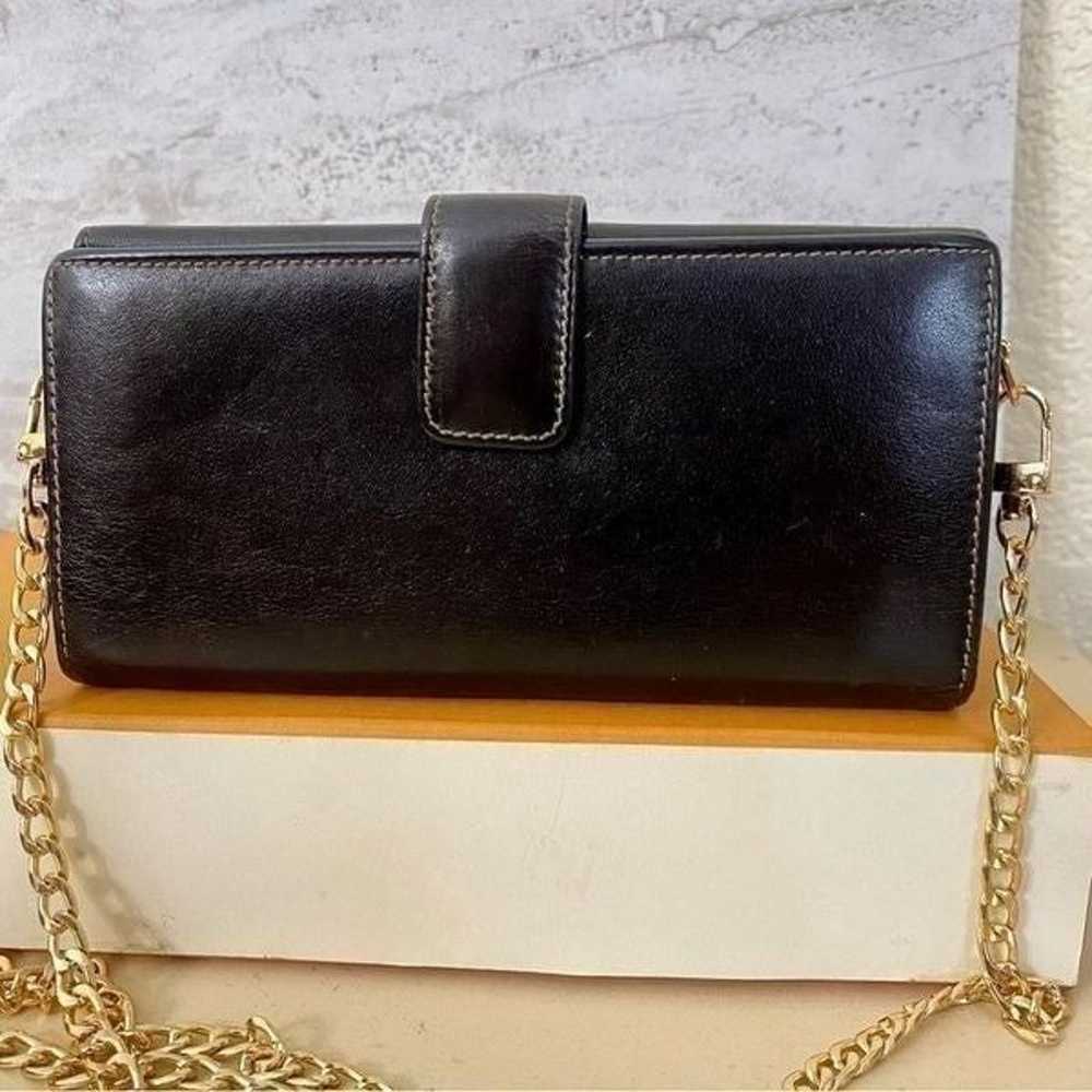 GUCCI GG Leather Wallet-Crossbody Bag  Dark Brown - image 5