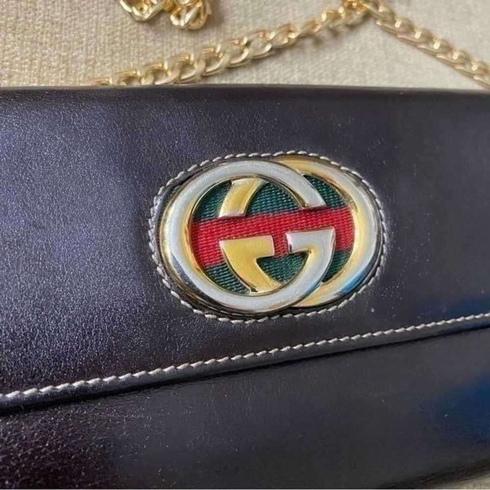 GUCCI GG Leather Wallet-Crossbody Bag  Dark Brown - image 6