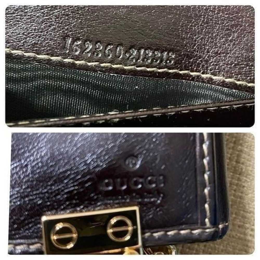 GUCCI GG Leather Wallet-Crossbody Bag  Dark Brown - image 7