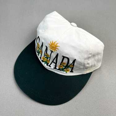Vintage Vintage Sunflower Hat Cap Cream Canada Fl… - image 1