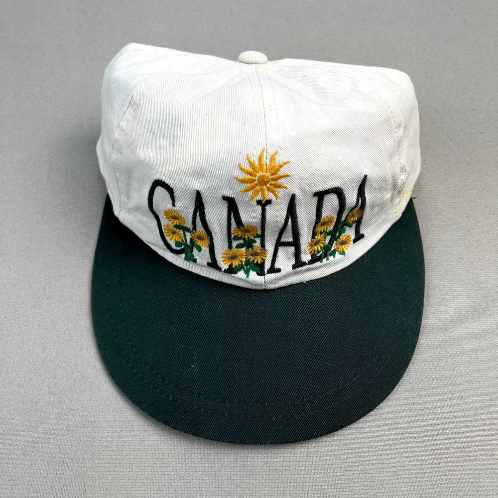 Vintage Vintage Sunflower Hat Cap Cream Canada Fl… - image 2