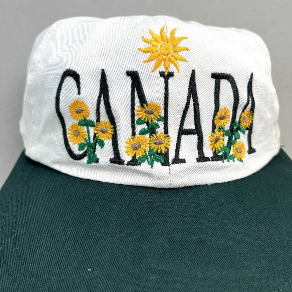 Vintage Vintage Sunflower Hat Cap Cream Canada Fl… - image 3