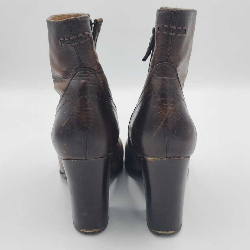 Frye Brown Leather Parker Short Zip Up Heeled Boo… - image 3