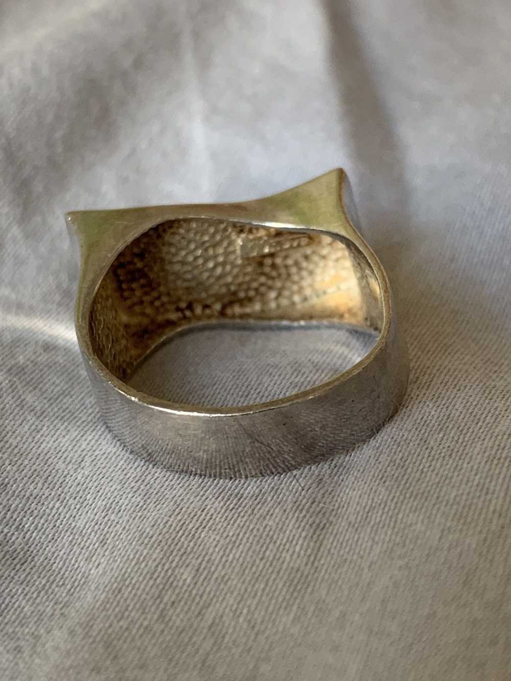 Avant Garde 925 Silver Wave Signet Ring Size 7 US - image 4