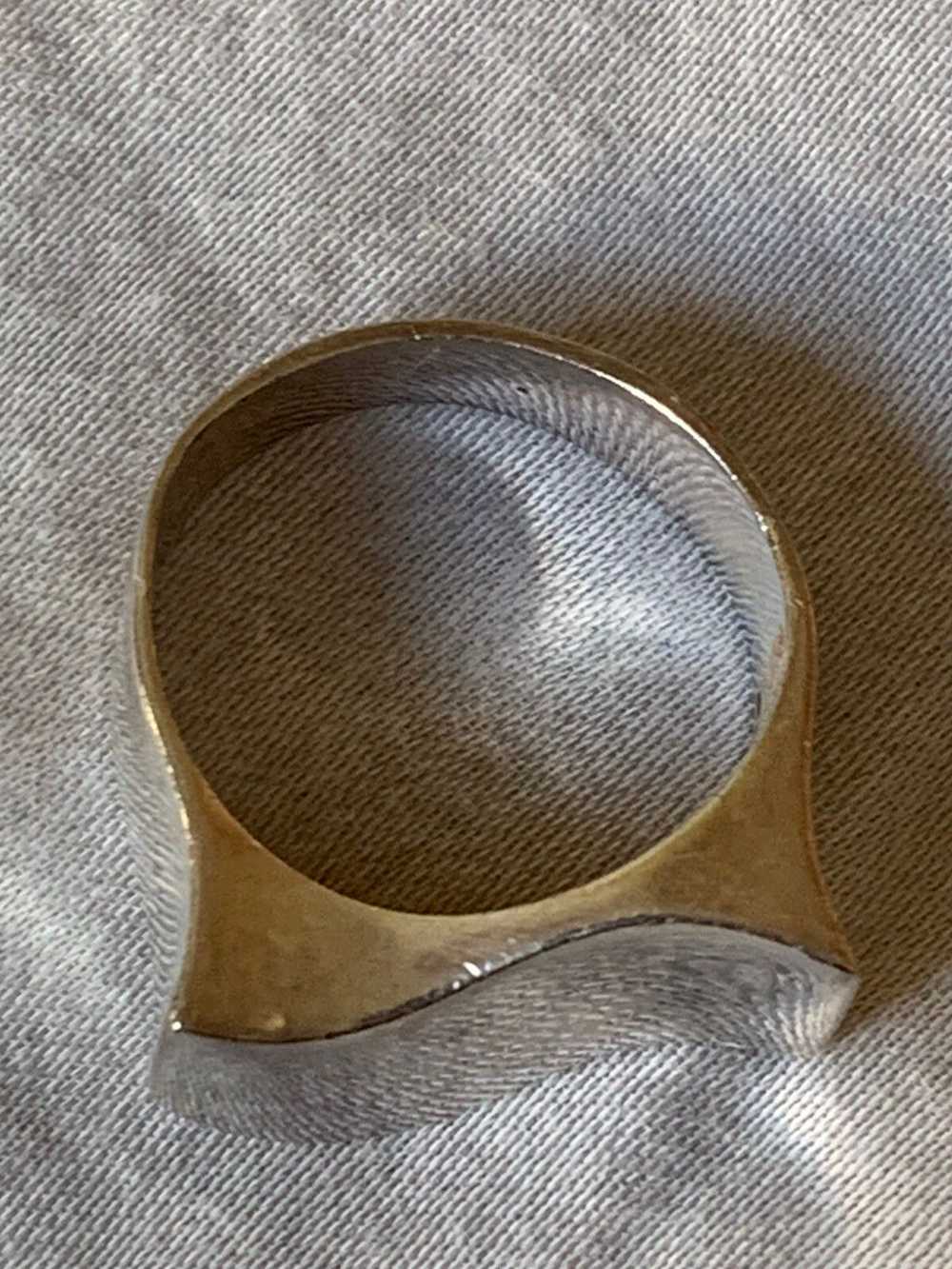 Avant Garde 925 Silver Wave Signet Ring Size 7 US - image 6