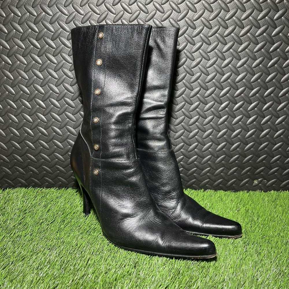 BEBE Vintage Black Leather boots made in spain Wo… - image 1