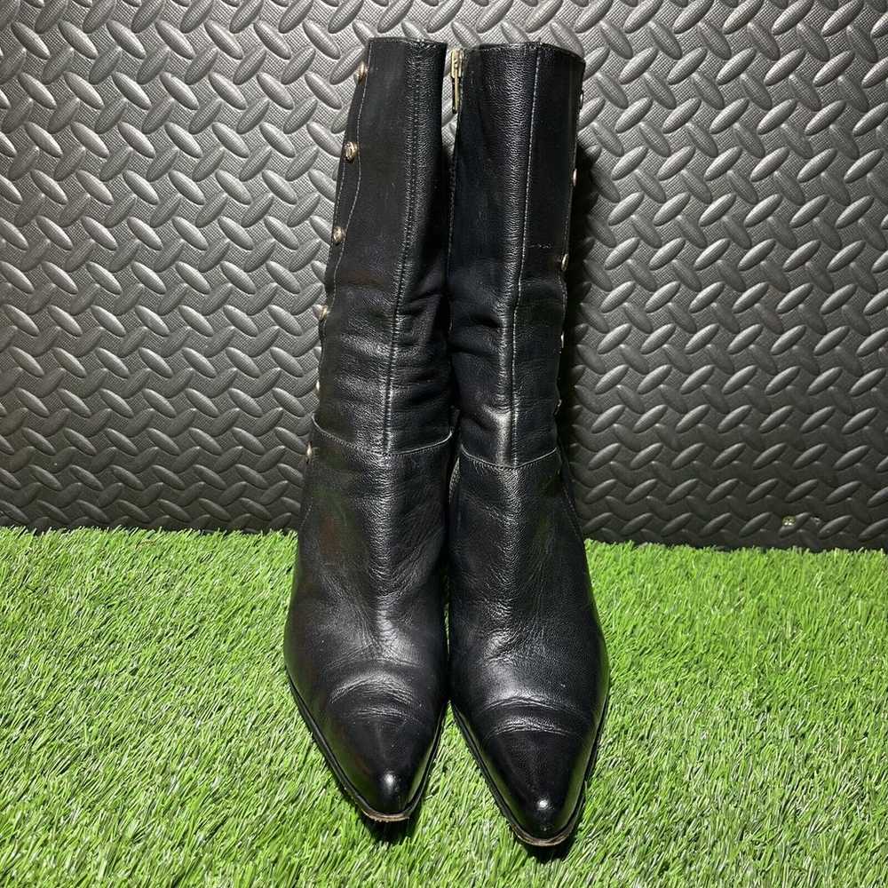 BEBE Vintage Black Leather boots made in spain Wo… - image 2