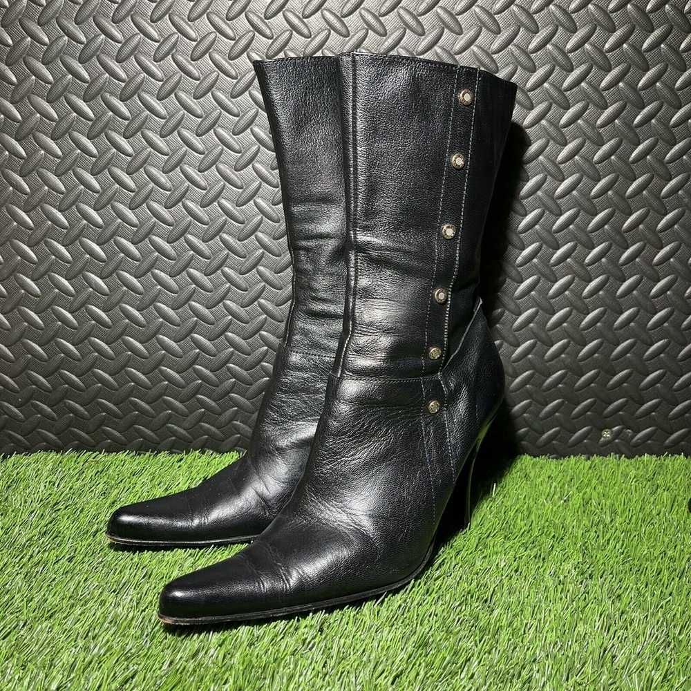 BEBE Vintage Black Leather boots made in spain Wo… - image 3