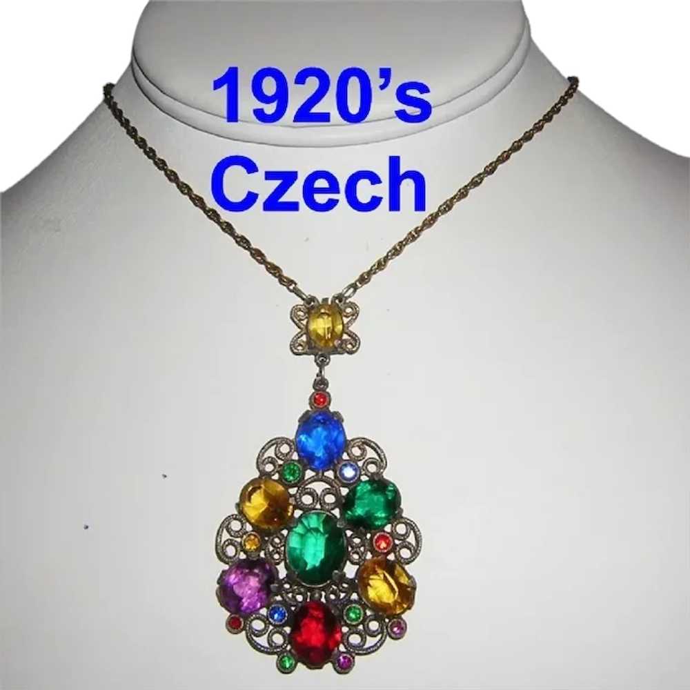 1920's CZECHOSLOVAKIA Fabulous Colorful Open Back… - image 1