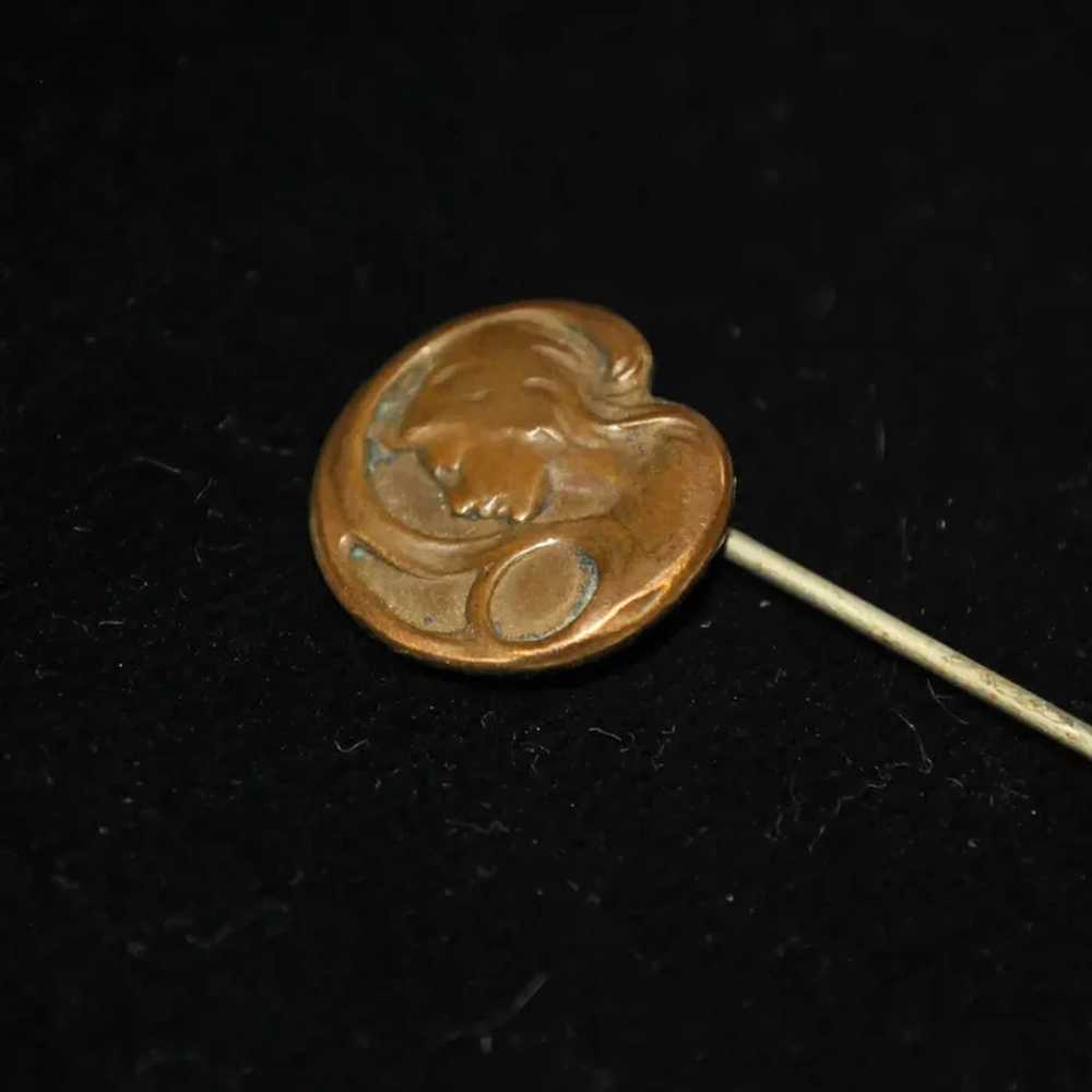 Brass Art Nouveau Woman Stick / Scarf / Cravat Pin - image 3