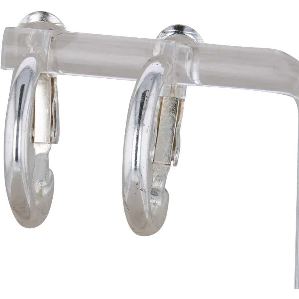 Silver Nickel Plated Hoop Earrings 3.6g - image 1