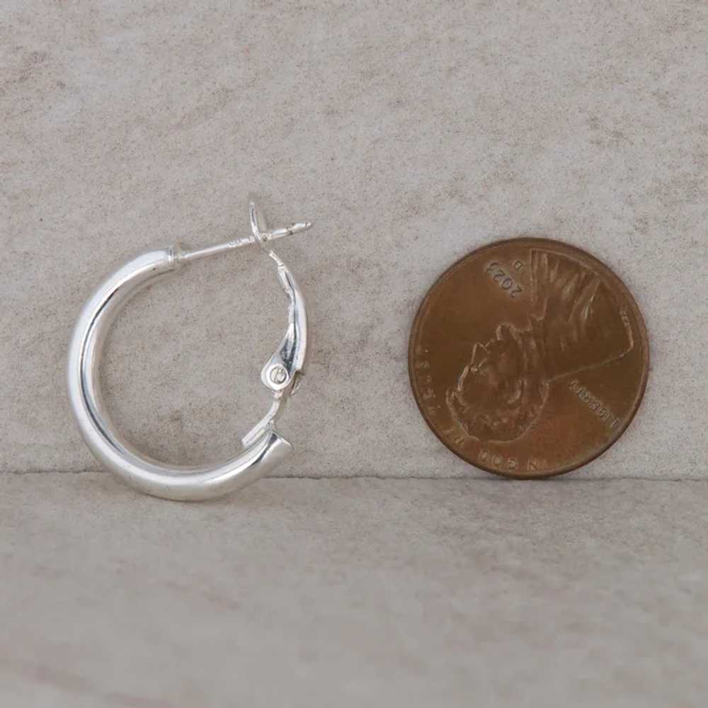 Silver Nickel Plated Hoop Earrings 3.6g - image 3