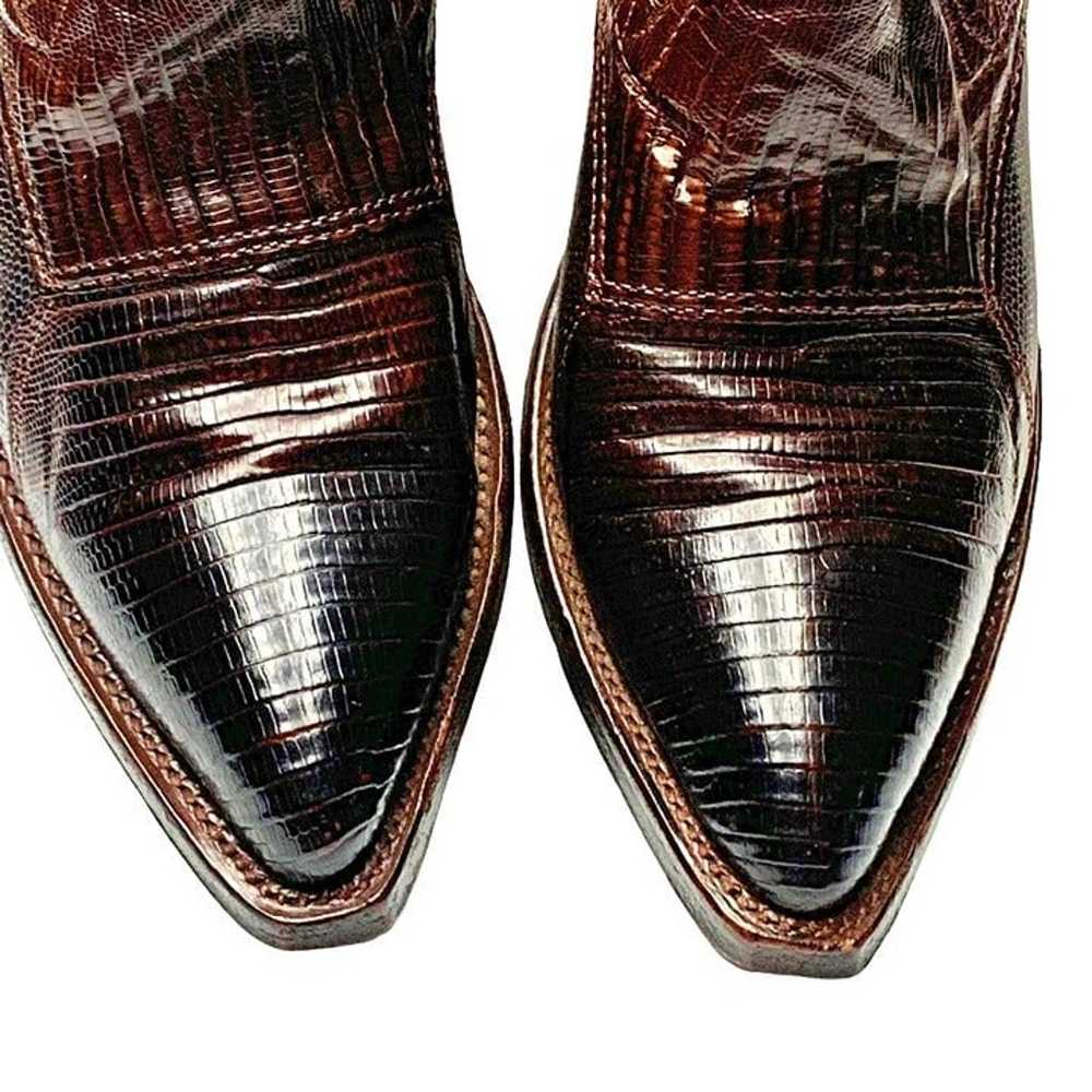 Vintage NOCONA Cedar Brown Geniune Lizard Leather… - image 5