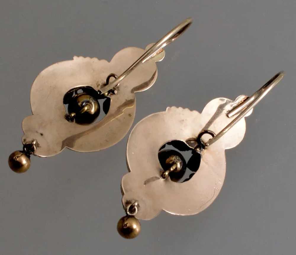 Antique Victorian 10K Gold Baroque Earrings C.1880 - image 5