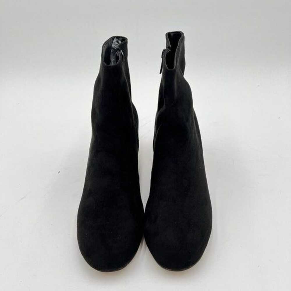 FSJ Black Round Toe Crystal Chunky Low Heel Ankle… - image 3