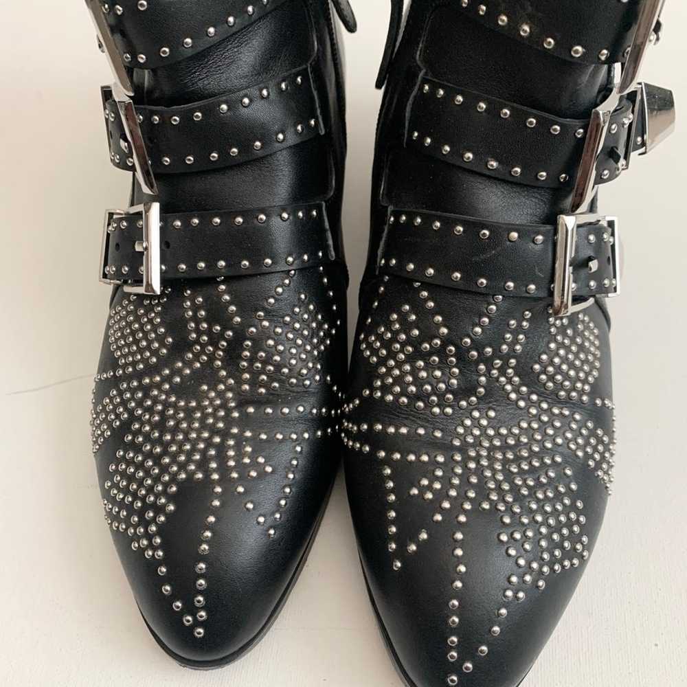 Black Leather Susanna Style Silver Studded Buckle… - image 10