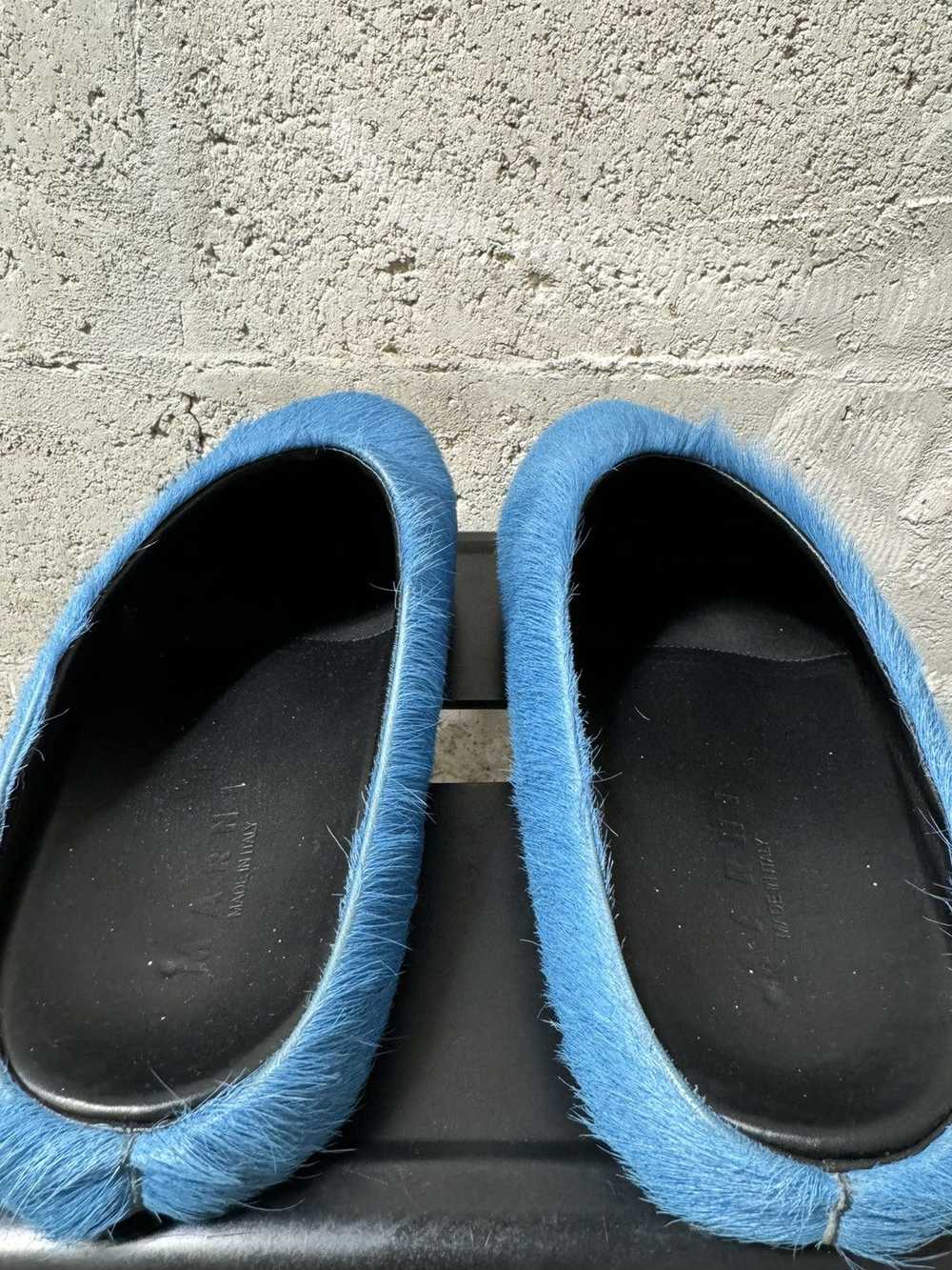 Marni MARNI Faux Fur Slippers Blue - image 4