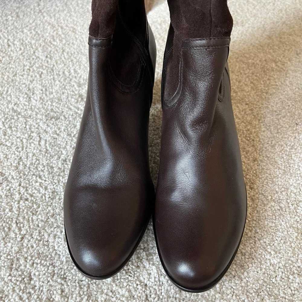 TALBOTS Brown Leather and Suede Heeled Boots Size… - image 7