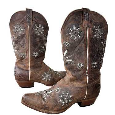 Shyanne Boots Womens Size 9 B Brown Daisy Mae Flo… - image 1