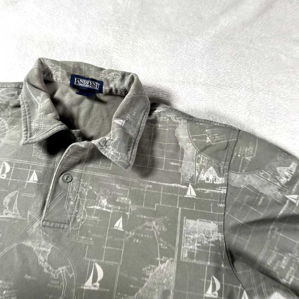 Vintage Vintage Lands End Polo Shirt Mens Large G… - image 3