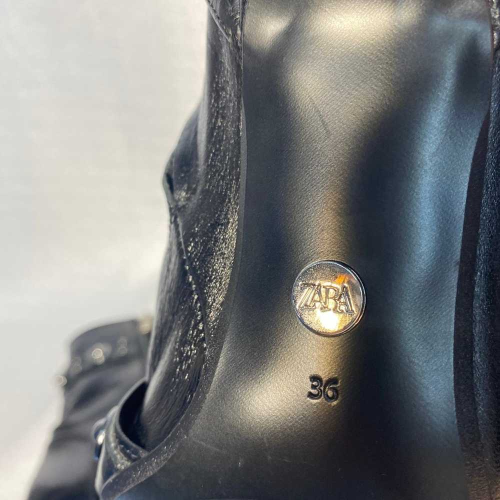 * Zara Black Pointed Toe Boots women sz 6 US 36 EU - image 6