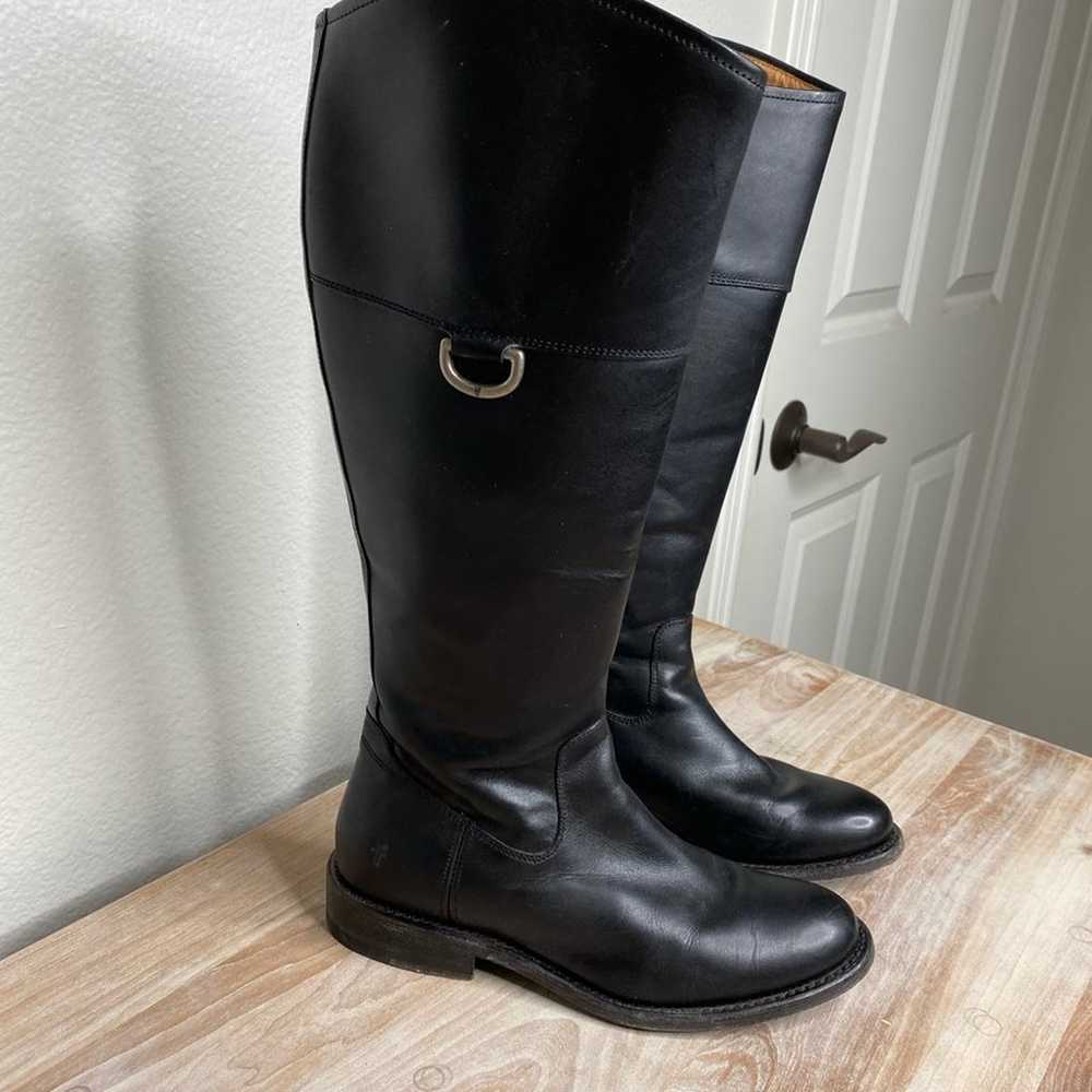 Frye Black Leather Womens Riding Boots size 6 - image 12