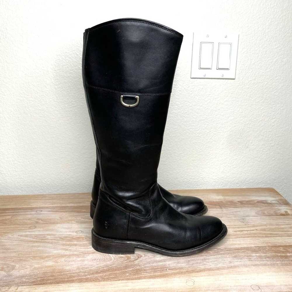 Frye Black Leather Womens Riding Boots size 6 - image 1