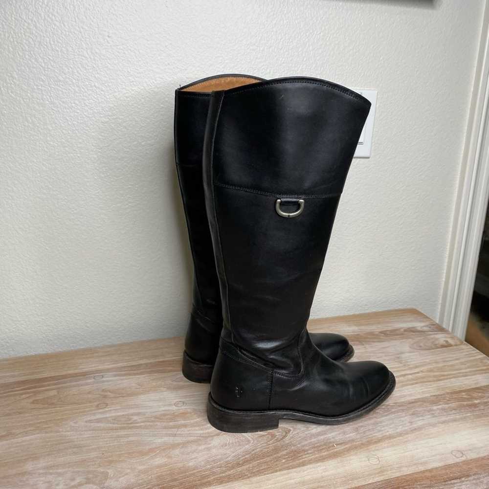 Frye Black Leather Womens Riding Boots size 6 - image 5