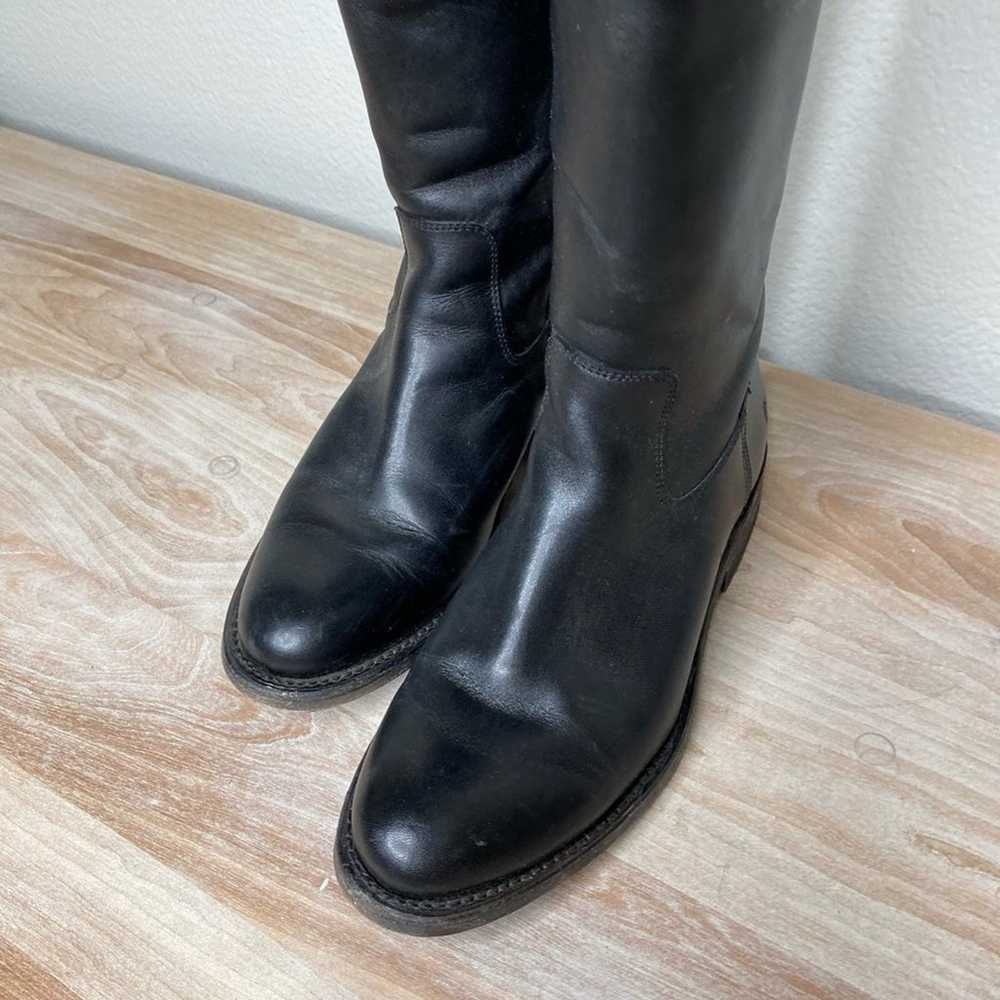 Frye Black Leather Womens Riding Boots size 6 - image 8