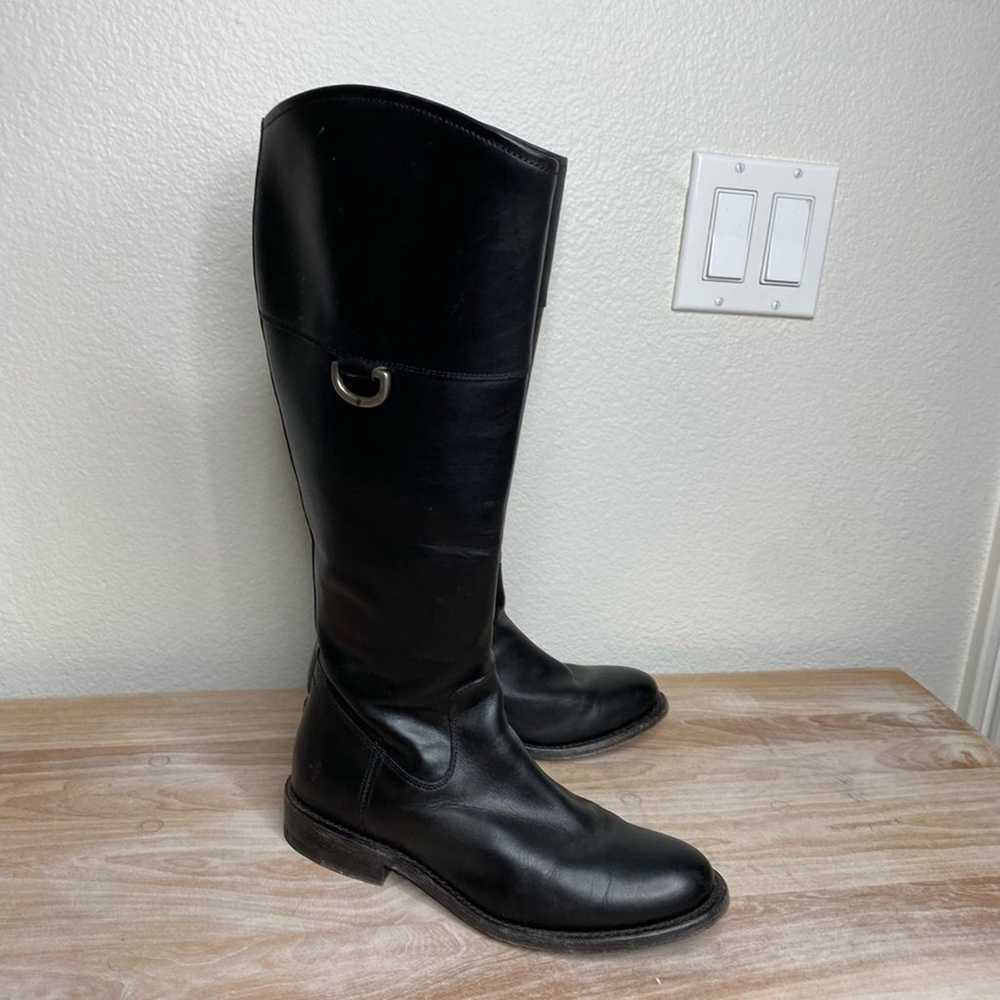 Frye Black Leather Womens Riding Boots size 6 - image 9