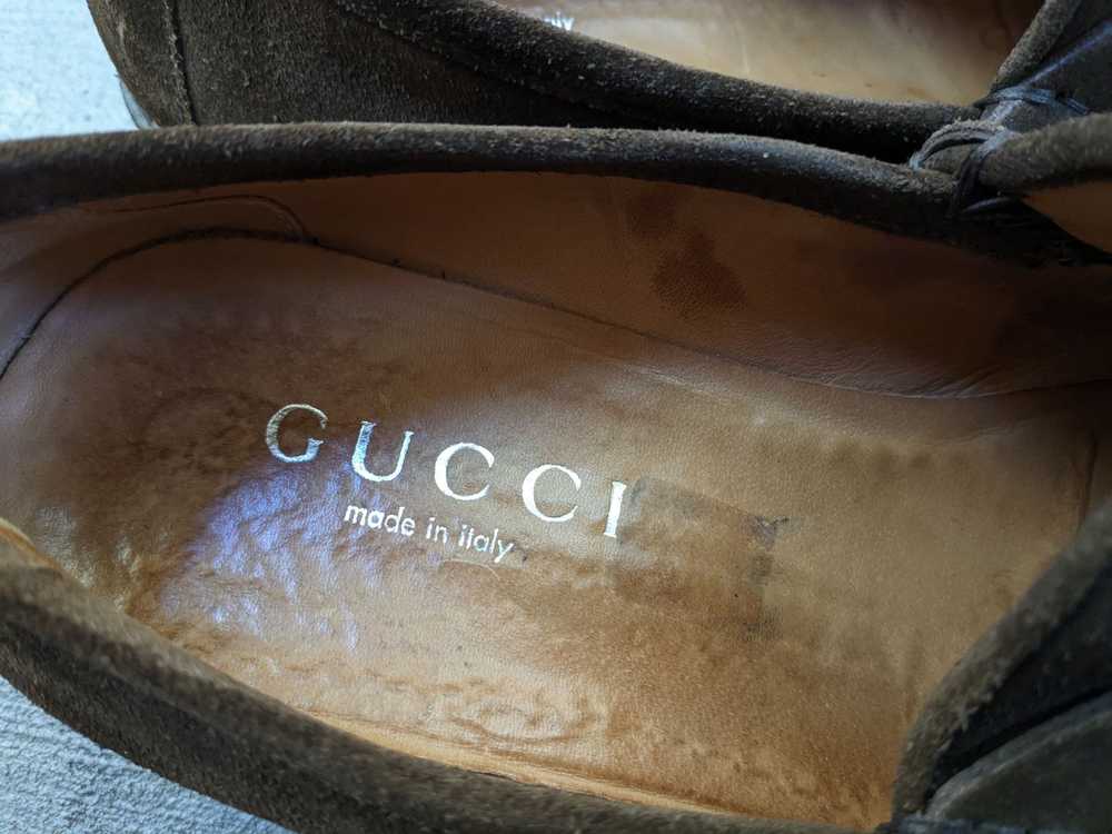 Gucci Gucci Horsebit Loafers Brown Suede 11 Leath… - image 3