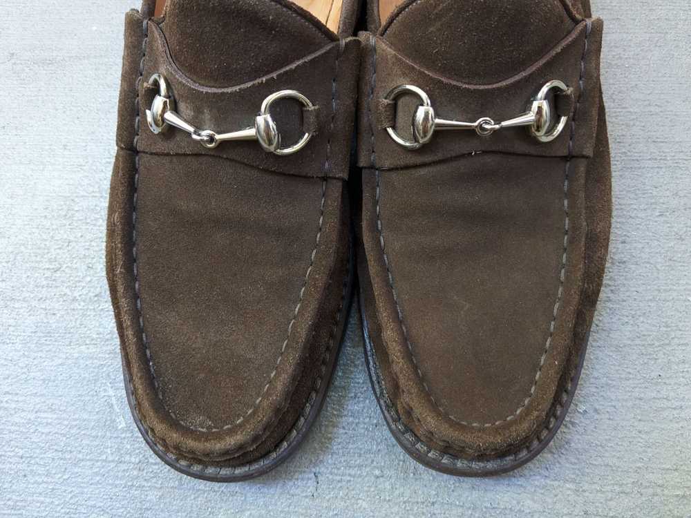 Gucci Gucci Horsebit Loafers Brown Suede 11 Leath… - image 6