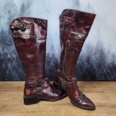 Born Crown Tall Leather Mahogany Riding Boots | Wo