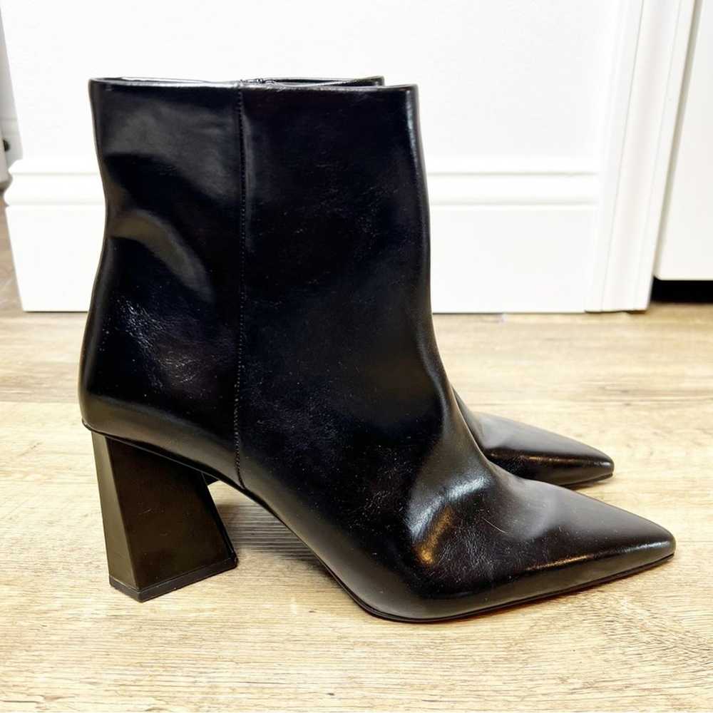 NEW ZARA Geometric Heel Ankle Boots 7.5 Black - image 4