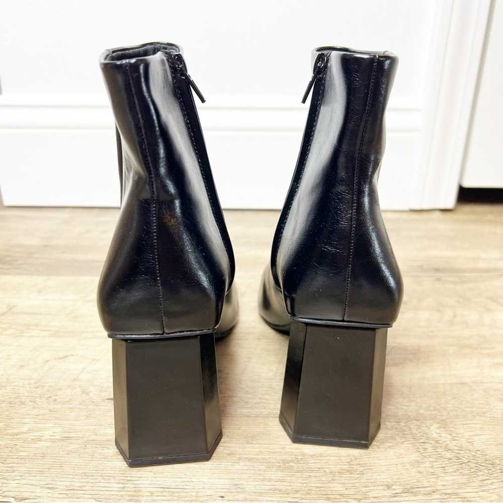 NEW ZARA Geometric Heel Ankle Boots 7.5 Black - image 5