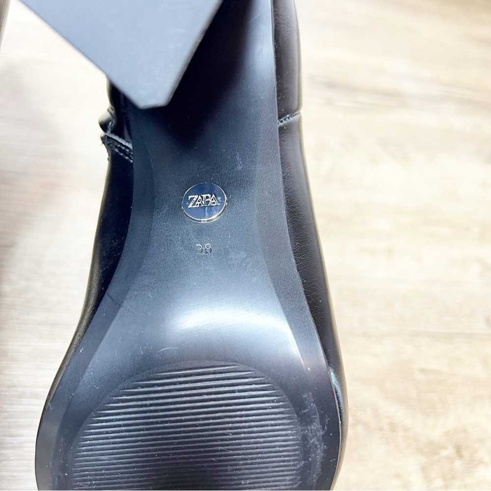 NEW ZARA Geometric Heel Ankle Boots 7.5 Black - image 8