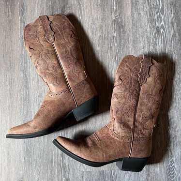 Justin Ladies Mckayla 12" Tan Stampede Western Bo… - image 1