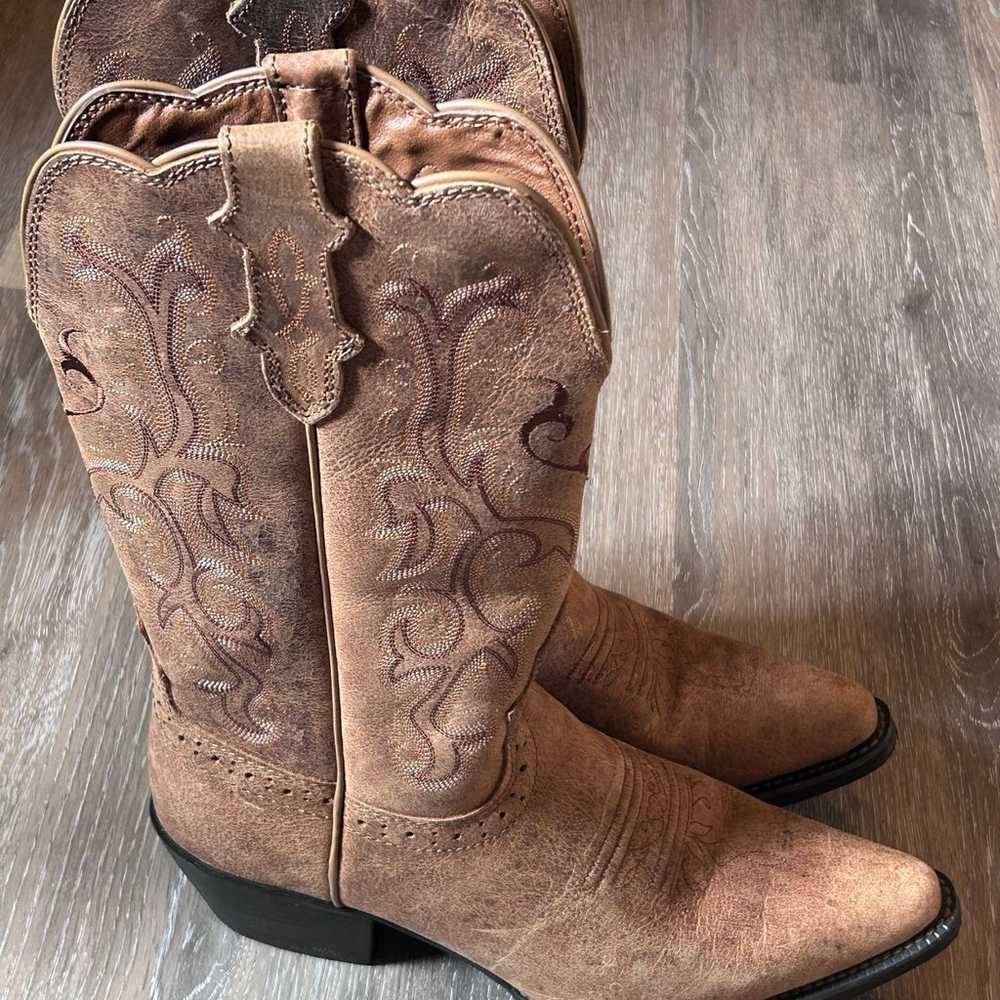 Justin Ladies Mckayla 12" Tan Stampede Western Bo… - image 6