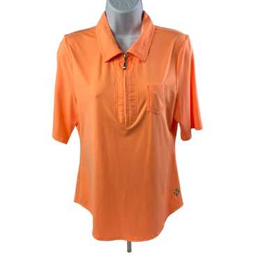 Vintage Jofit Polo Shirt Womens Small Orange Quar… - image 1