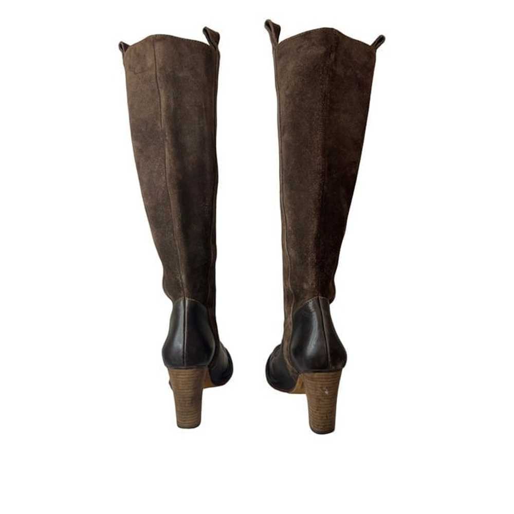 Frye Villager Pull On Knee High Brown Leather Sue… - image 7