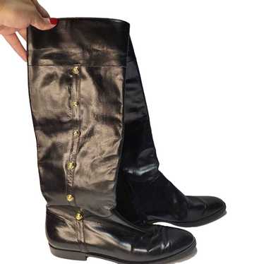 Salvatore Ferragamo Womens Riding Boots Black Leat