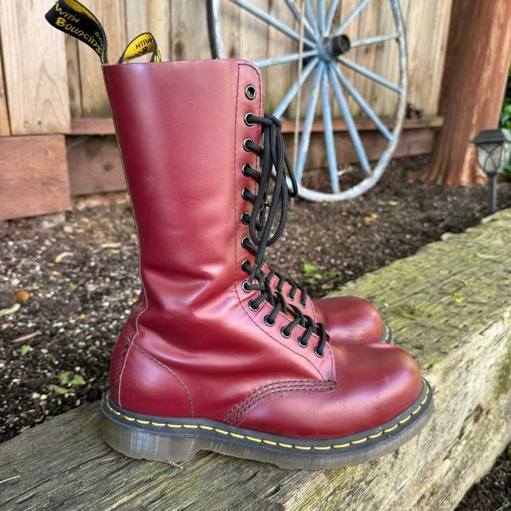 Dr Martens 1940 Steel Toe Cherry Red Combat Boots… - image 1