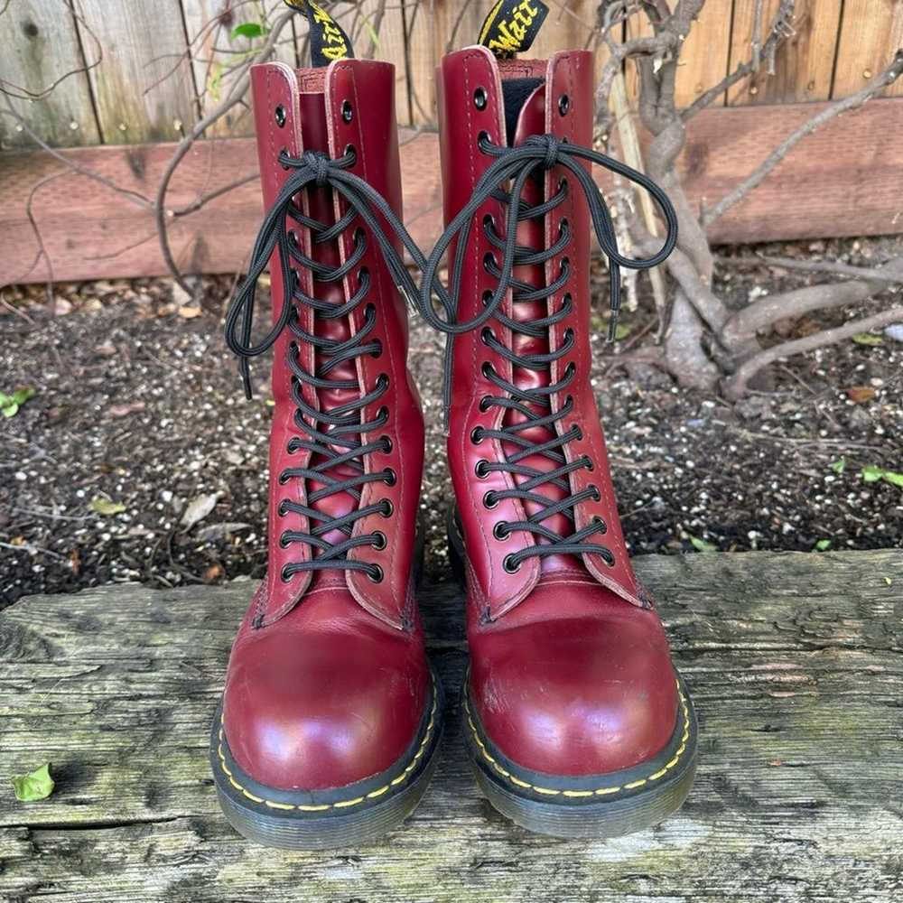 Dr Martens 1940 Steel Toe Cherry Red Combat Boots… - image 2